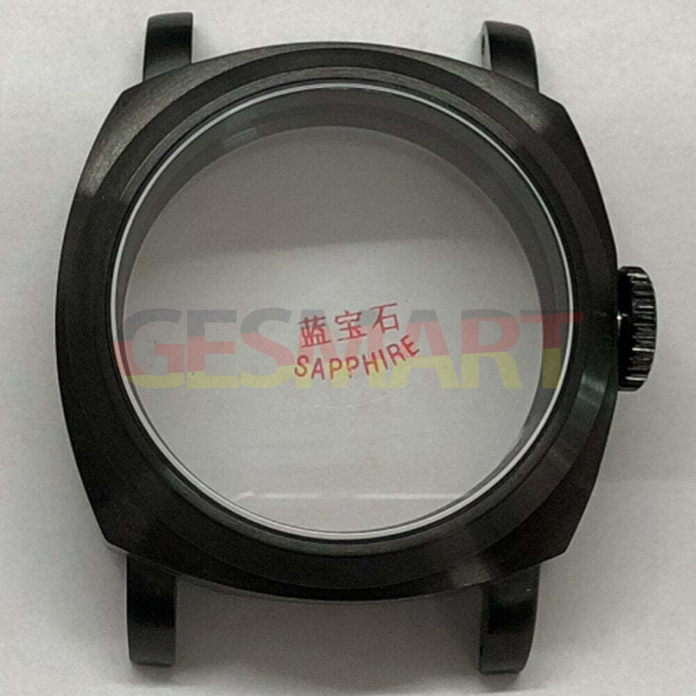 44mm 316L black sapphire glass watch case by Seagull for ST3600/ST3621/ETA6497/6498 movements.