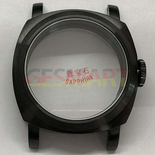 44mm 316L black sapphire glass watch case by Seagull for ST3600/ST3621/ETA6497/6498 movements.