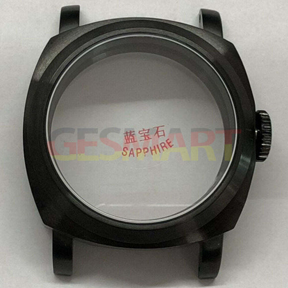 44mm 316L Black Sapphire Glass Watch Case for Seagull ST3600/ST3621/ETA6497/6498