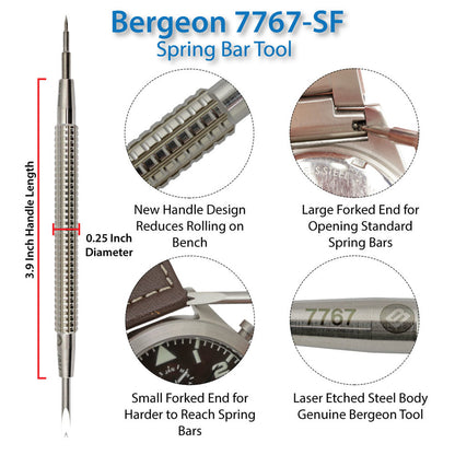 Bergeon 7767-SF spring bar remover tool for precise watch bracelet adjustments by professionals.