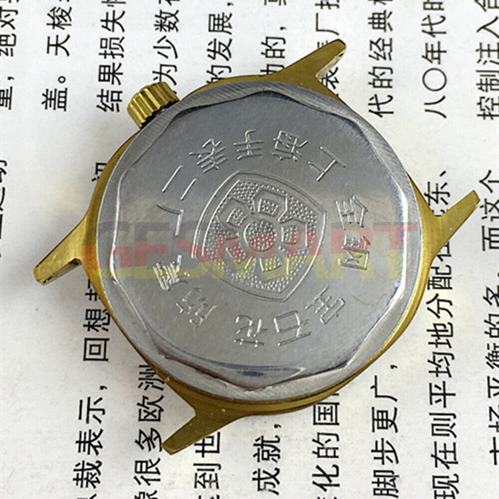 Shanghai 33mm manual mechanical watch with orange dial, golden nail markers, 17 jewels, square case in elegant design