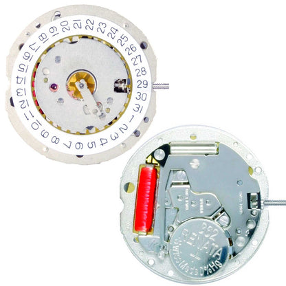 Ronda 784 quartz watch movement with date window at 3 o'clock for accurate timekeeping by Ronda