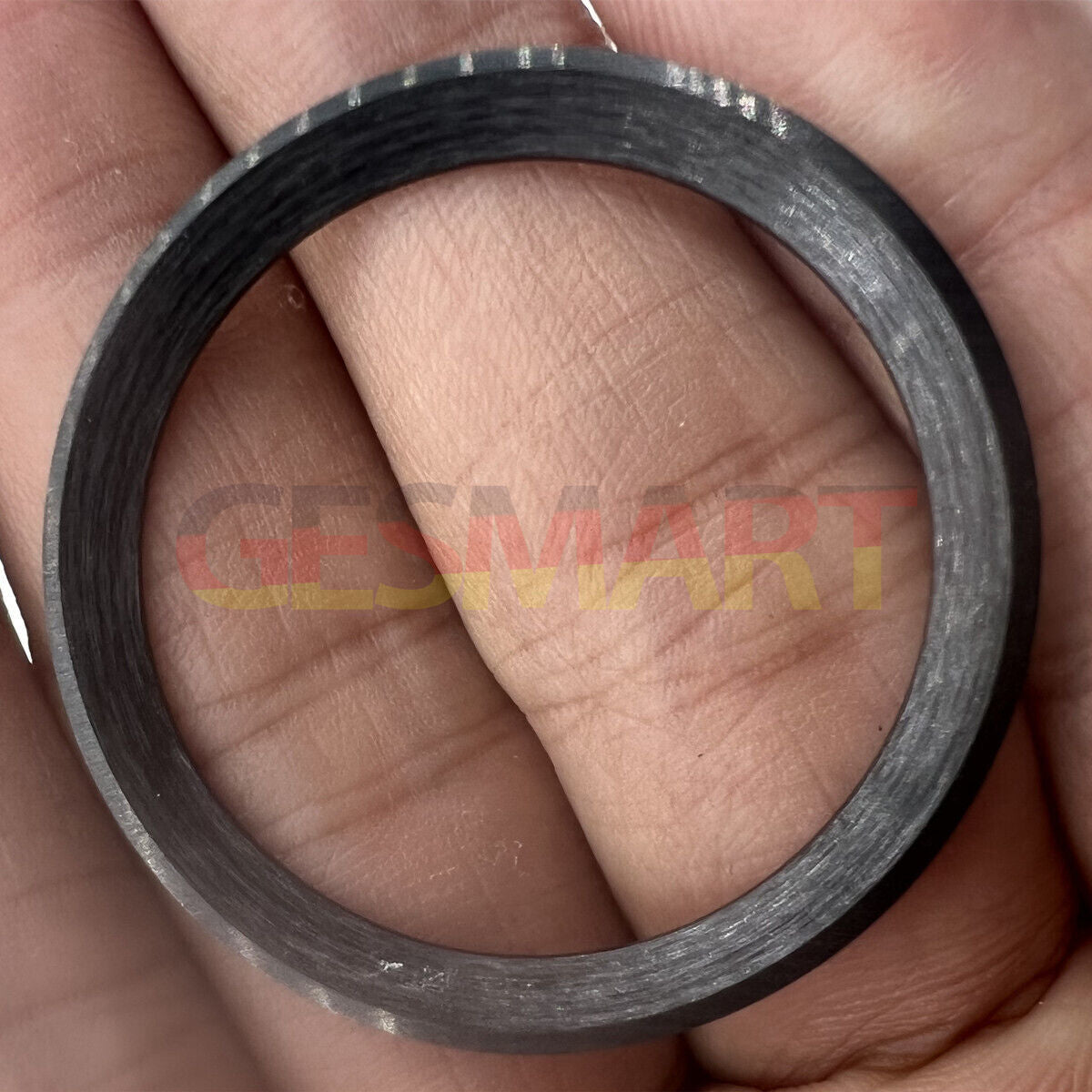 38mm black ceramic watch bezel for GMT models, durable replacement part.