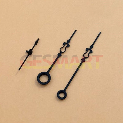 Small black floral watch hands for Seagull ST3600 movement, precise design.