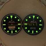 28.5mm Retro Watch Dial Green Luminous Suitable for NH35/8215/2836 Movement #XE5