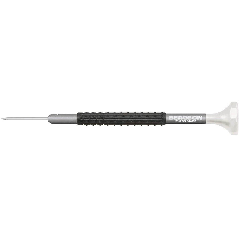Bergeon 7899-S10 precision screwdriver set in aluminum, �0.5-�3.0 mm for detailed watch repair tasks.