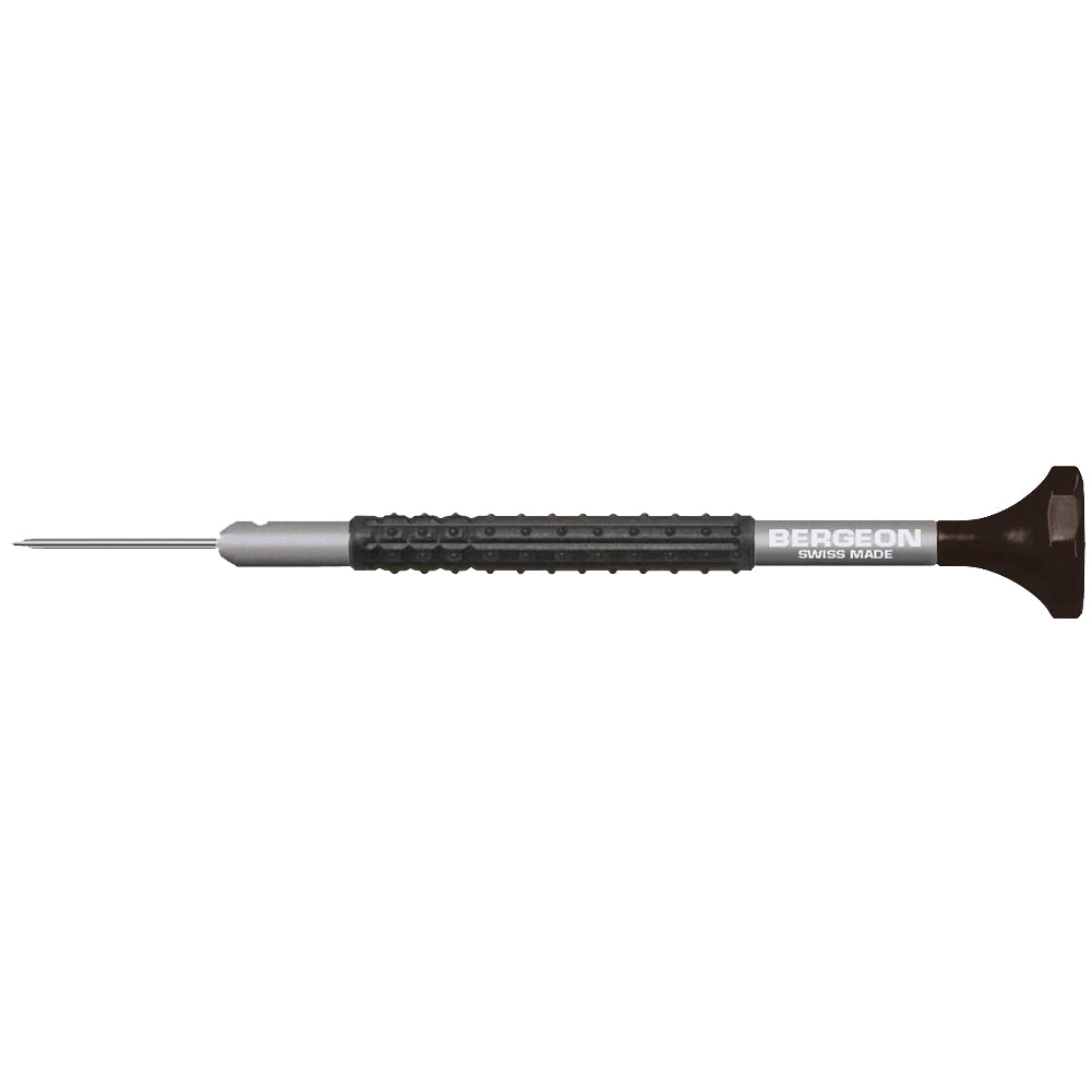 Bergeon 7899-S10 precision screwdriver set in aluminum, �0.5-�3.0 mm, ideal for detailed watch repairs.