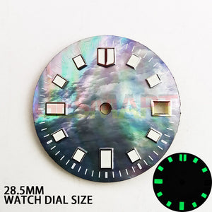 28.5mm Green Luminous Meteorite Starry Sky Pattern Watch Dial for NH35 Movement