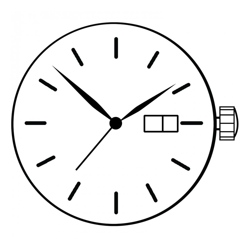 Montre <tc>ETA</tc> 805.122 Quartz 3 Aiguilles, Jour/Date 3 Mouvement Suisse