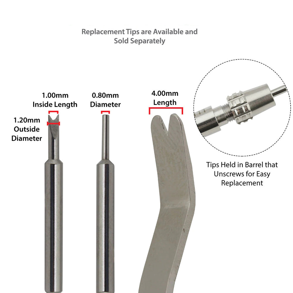 Bergeon 8111 spring-bar tool with ergonomic grip for accurate watch band fitting and removal.