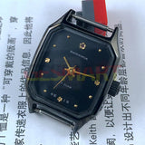 28mm Shanghai Manual Mechanical Lady Watch Black Dial Square Black Case 17 Jews