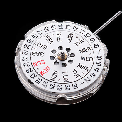 Miyota Citizen 8205 silver plated automatic watch movement showcasing precision Japanese mechanical timekeeping.