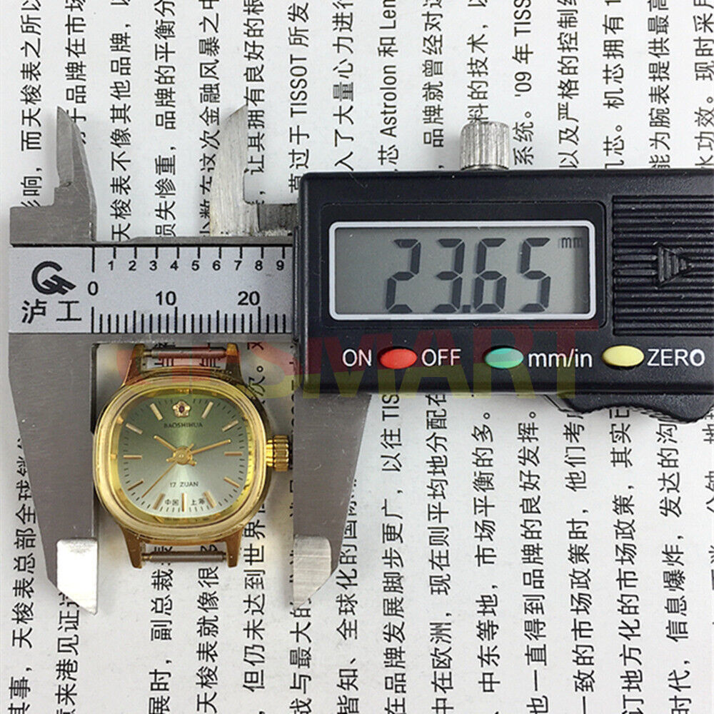 Shanghai Manuelle Mechanische Damenuhr Goldener Nagel 17 Juden Quadratisches Gehäuse Grünes Zifferblatt