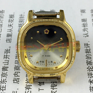 23mm Shanghai Manual Mechanical Lady Watch Golden Nail Square Case 17 Jews