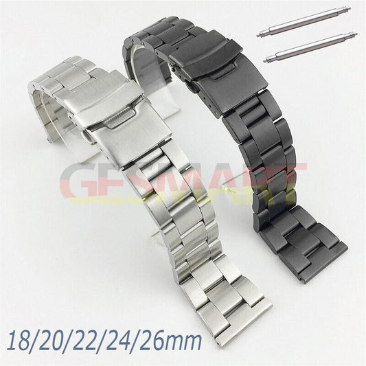 Diving Silk watch band with double lock buckle, durable leather strap for 18-26mm watches.