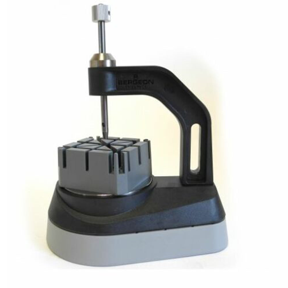 Bergeon 8745 watch band press tool for precise bracelet adjustment and link removal.