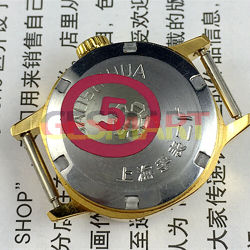 Manual mechanical lady watch with golden square case, gradient blue dial, and elegant 3-hand movement.