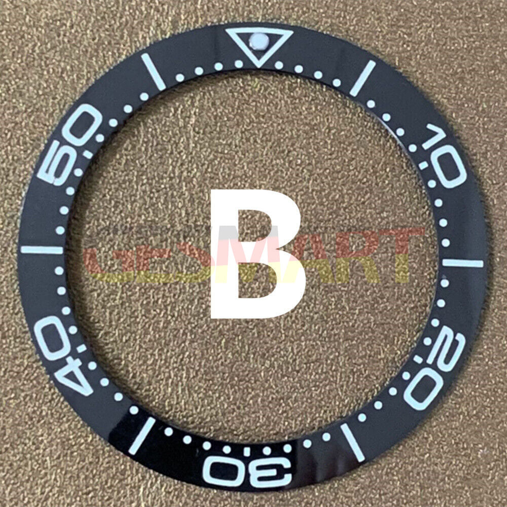 1. Black ceramic watch bezel insert with white font, 41.5mm/32.5mm, perfect for watch repairs.  