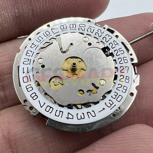Montre suisse authentique ISA 8161 en argent, mouvement à quartz, 3 aiguilles, date à 4 heures