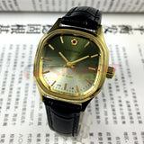 33mm Shanghai Manual Mechanical Watch Golden Nail Gradient Green Dial 17 Jews