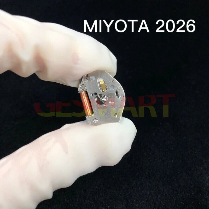 Miyota 2026 quartz watch movement with 2 hands, no calendar, precise replacement part for watches.