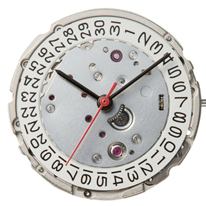 Miyota Citizen 9015 automatic movement with date display at 3 and 6 o?clock, Japan made.