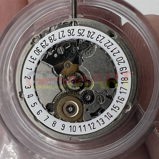 ETA 956.114 quartz watch movement with white dial, 3-hand design, precise replacement by ETA.