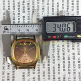 33mm Shanghai Manual Mechanical Watch Golden Nail 17 Jew Square Case Brown Dial