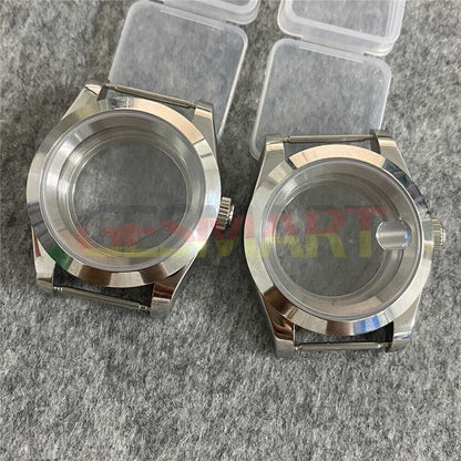 Boîtier de montre en acier inoxydable avec fond transparent en verre saphir de 39 mm pour NH35/NH36 