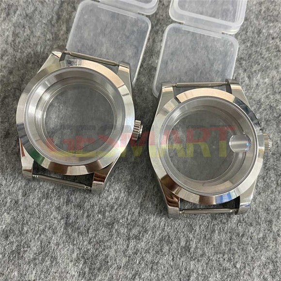 39MM Transparent Bottom Sapphire Glass Stainless Steel Watch Case for NH35/NH36