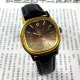 34mm Shanghai Manual Mechanical Watch Golden Nail Brown Dial Square Case 17 Jews