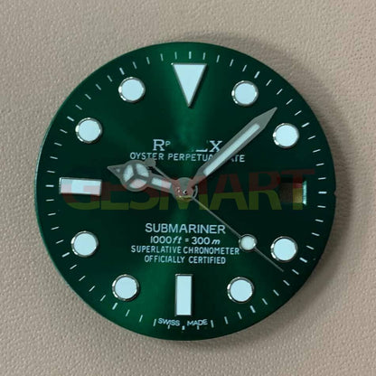 Watch Dial Blue/Green Luminous Suitable for 8215/2813/8200 RLX Dial With Hands