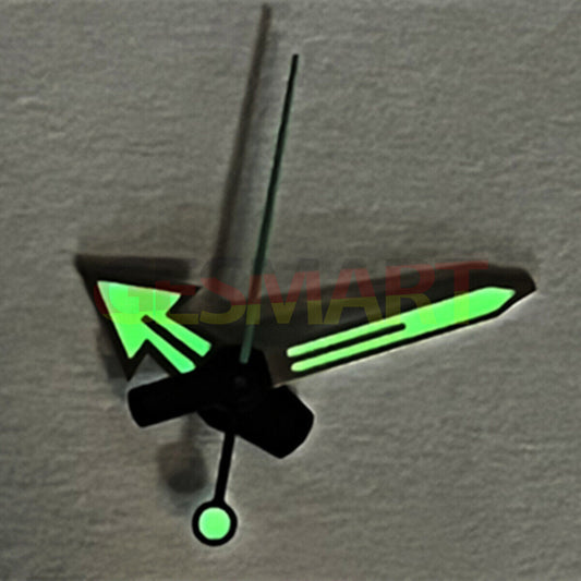 Diving C3 Super Green Lume watch hands for NH35A, SKX007, SRP777 movements, enhancing visibility underwater.