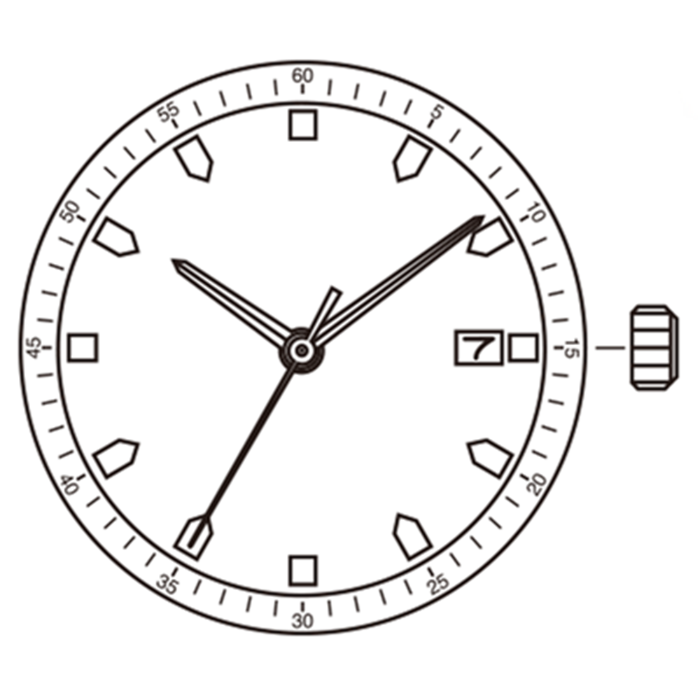 Mouvement à quartz japonais Miyota 9U13, date à 3/6, fabriqué au Japon