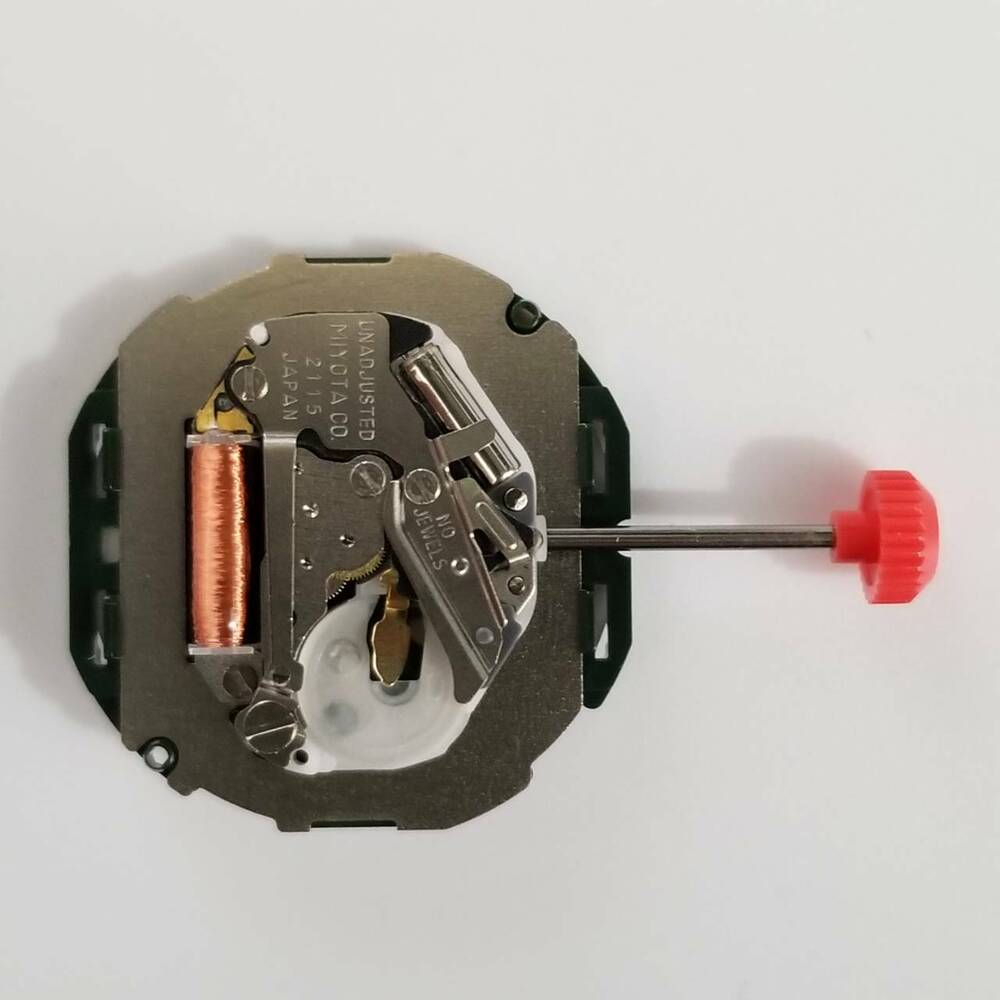 Miyota 2115 quartz watch movement by Citizen, precise replacement compatible with 2110 models for repairs.