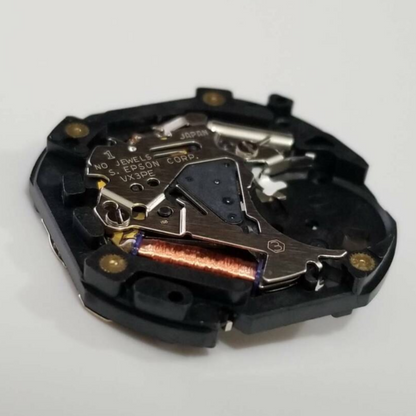 Epson VX3P quartz watch movement, precise timekeeping replacement part for watch accessories.