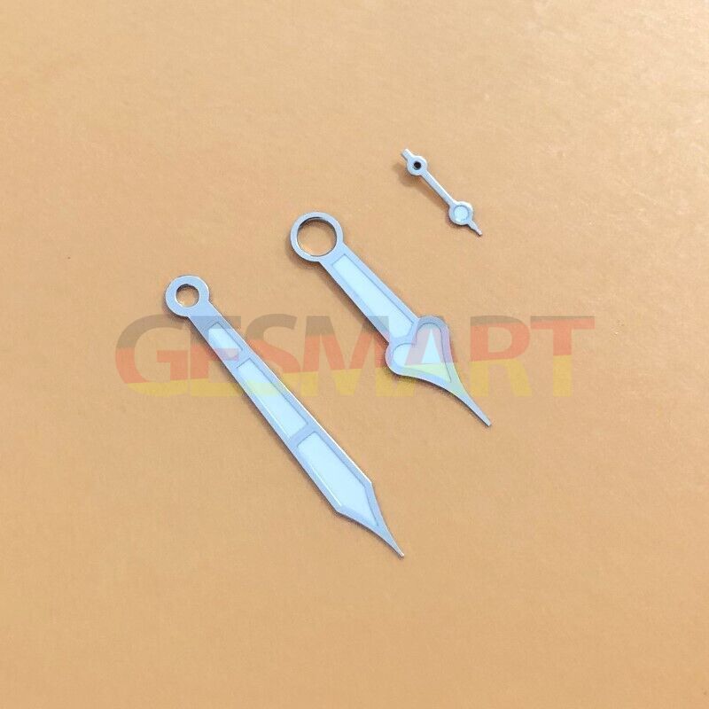 Peach-shaped lume watch hands by Seagull for ST3600/ST3621 and ETA6497/6498 movements, branded.