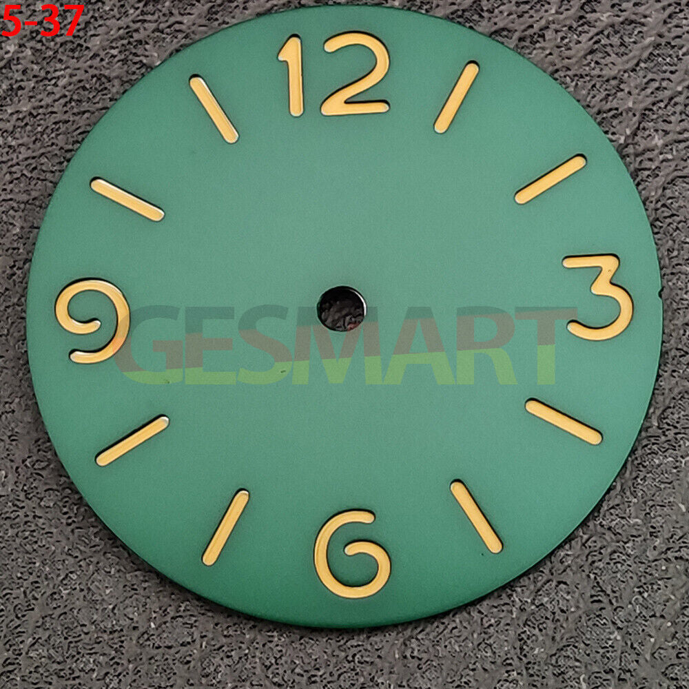 Green luminous watch dial designed for ST3600 ETA6497/6498 movement, perfect for precise timepieces.
