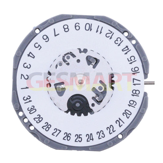 Hattori Epson TMI VJ34 quartz watch movement with date display at 3 and 6 o?clock, Japan made.
