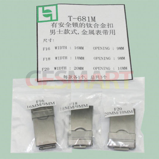 1. Titanium watch buckles set, 16-20mm size, perfect for men's metal watch bands.  