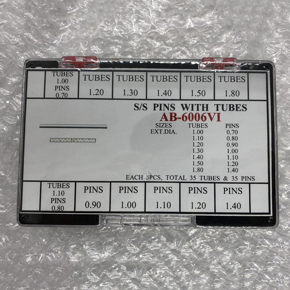 AB-6006VI stainless steel watch band pins with tubes, 60PCS/box for durable band repairs