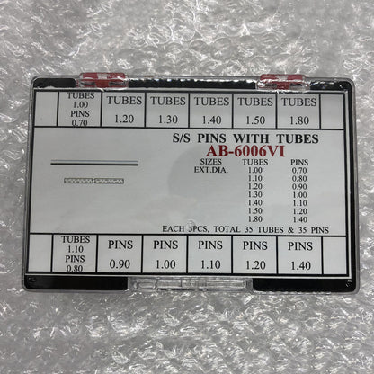AB-6006VI stainless steel watch band pins with tubes, 60PCS/box for durable band repairs