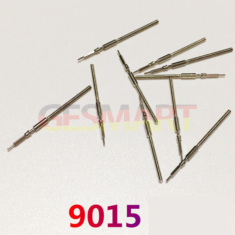 1. Set of 5 Miyota 9015 winding stems for precise mechanical watch repairs.  
