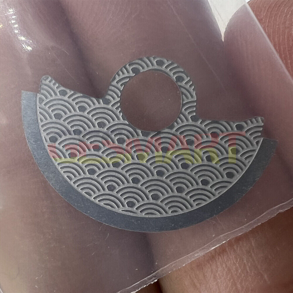 Hammer Waved silver metal sheet overlay on Miyota 9015 rotor, boosting watch accessory style and strength