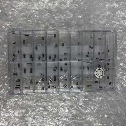Classical stainless steel chronograph button set, 26PCS for watch repair and customization.