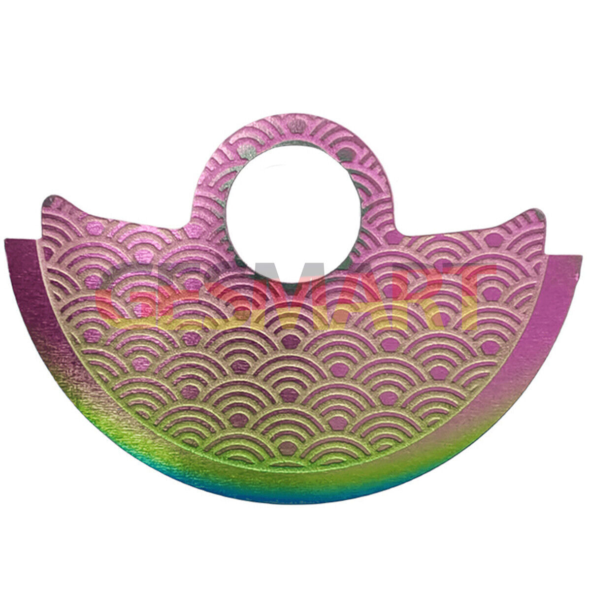 Rainbow metal sheet overlay for Miyota 9015 rotor by Hammer, enhancing watch movement aesthetics.