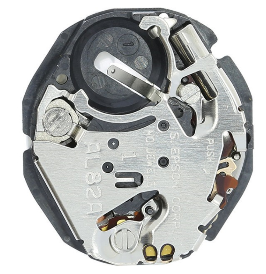 Hattori Epson AL82 quartz watch movement showing date window at 3 and 6, Japan-made, pack of 3.