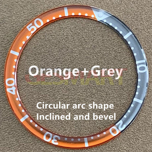 39mm/32.2mm Orange Grey Circular Arc Bevel Aluminium Watch Bezel Insert Watch