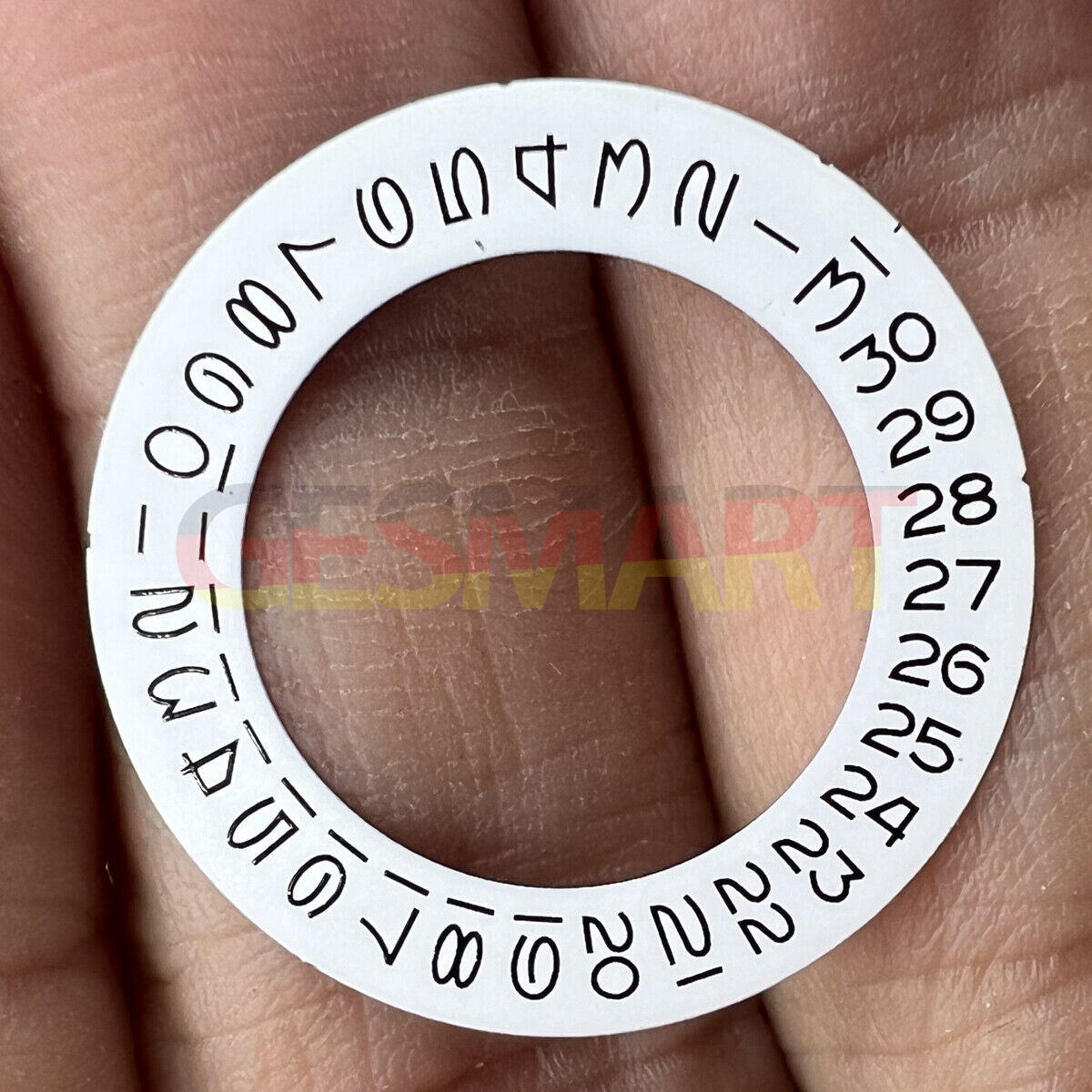 White Date Wheel Overlay for ETA2824 2836 Miyota 8215/8200 watch movement with date display at 3 o'clock, brand quality.