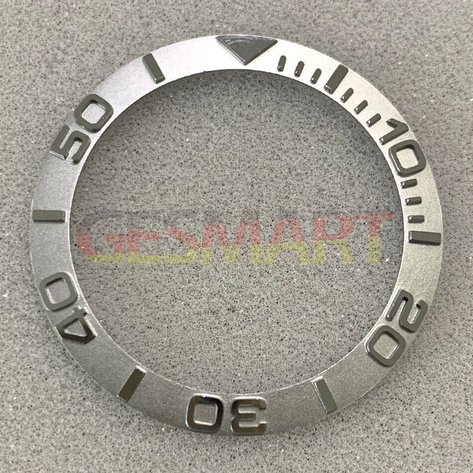 Insert de lunette de montre en acier convexe argenté 38 mm/30,8 mm, pièces de montre